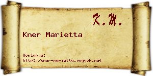 Kner Marietta névjegykártya